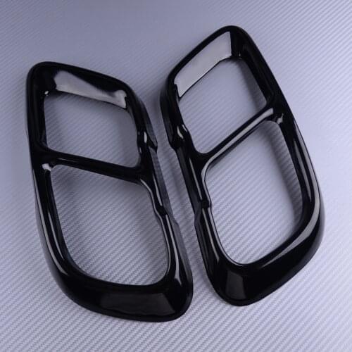 DWCX 2pcs Black Stainless Steel Car Rear Exhaust Muffler Tip End Pipe Frame Cover Trim Fit For BMW X5 G05 X7 2019 2020