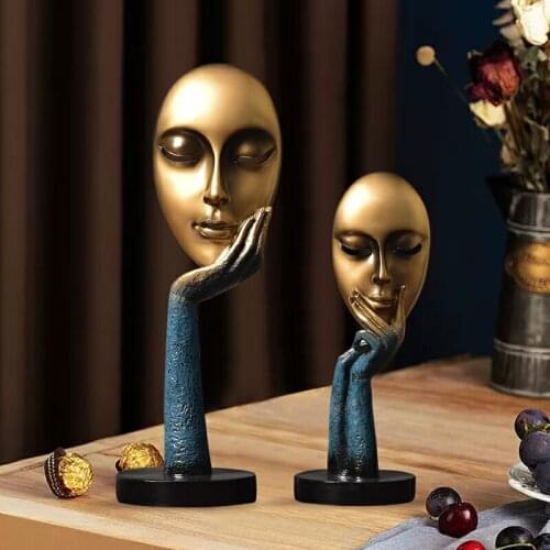 Face Family Figurines Lovely 1 pair Ornament Home Decorations Creative Crafts Home Decor Accessories Face Statue Wedding Gift