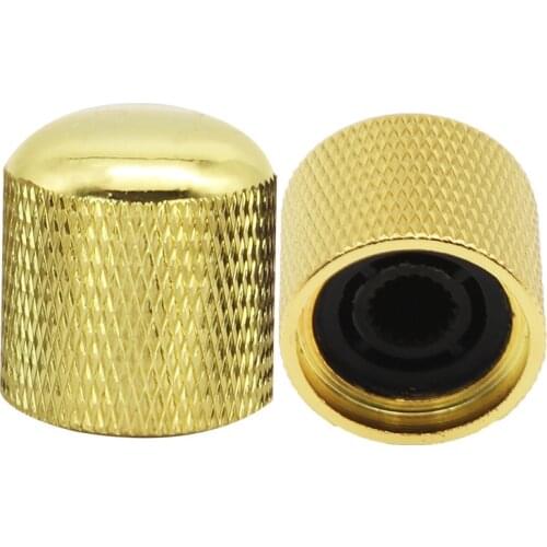 FLEOR 2PCS Dome Guitar Knobs Metal Volume Tone Control For Electric Guitar Parts