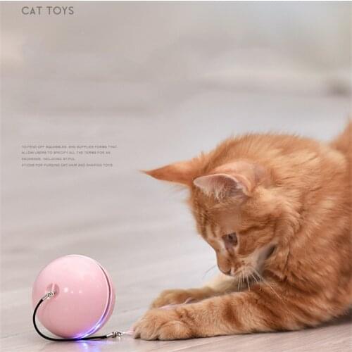 Cat Toy Interactive For Indoor Kittentraining Smart Self Rotating With Led Red Light Dog Automatic Self-Rotating Wicked Ball