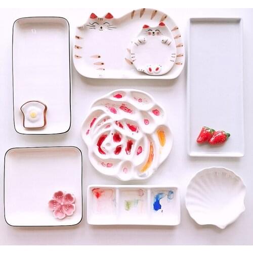 Ceramic palette Watercolor Painting Dish White Porcelain Color Palette Art Supplies Office profession painting Ceramic supplies