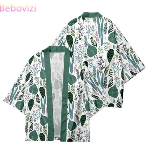 Plus Size XXS-6XL 5XL Leaf print Loose Japanese Streetwear Cardigan Women Men Harajuku Haori Kimono Cosplay Top Yukata Clothing