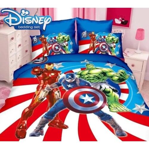 Avengers Captain America bedding set for Boys bedroom decor single size bed sheet set duvet cover Kids bedspread 3/4 pcs Babys