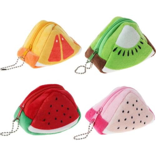 Fruit Print Coin Purses Women Mini Card Bag Key Case Earphone Storage Bag Girls Kids Cartoon Cute Coin Wallet Money Bag