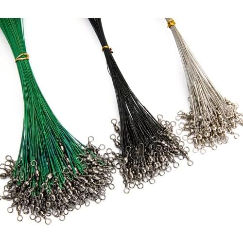 20pcs/Lot Anti Bite Steel Fishing Line High Carbon Steel Barbed Fishing Accessory Fishing Hook Fishing Bait Holder Pesca 15-30cm