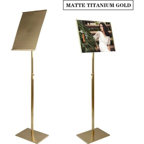 Linliangmuyu A3 metal stainless steel adjustable sign stand display stand holder easy to move around and to insert flyer HB30