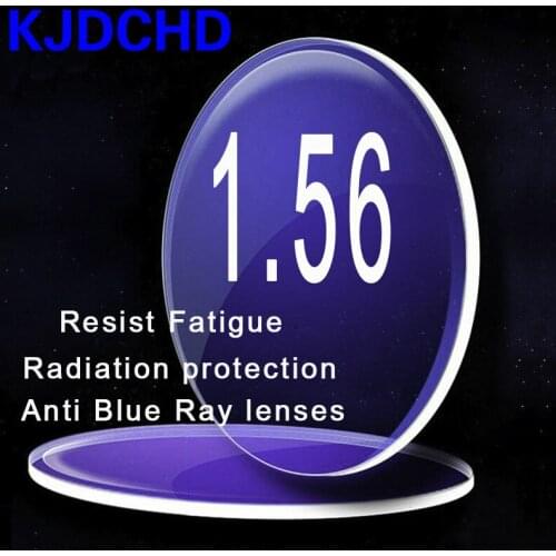 1.56 Index UV 400 Anti Blue Ray Anti Radiation Resin Lenses Green Coating Anti Fatigue Lens for Eyes