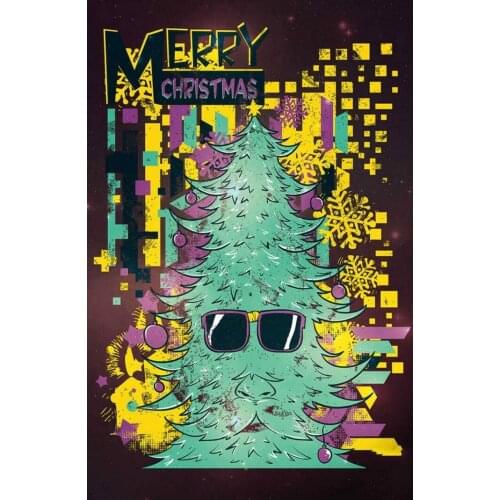 Merry Hippie Christmas Tin Sign Painting Bar Pub Garage Diner Cafe Home Wall Decor Home Decor Art Poster
