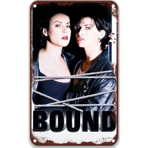 Bound 1996 Movie Retro Metal Tin Signs Movies Letra T Decoracao De Metal for Horror Decor 8x12 Inches