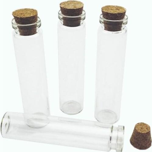 Mini empty glass bottles with Wood lid 18x80mm 13ml small glass jars glass vial 100pcs/lot Free Shipping