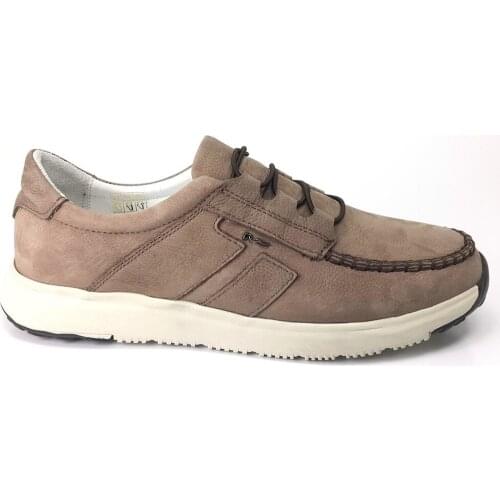 Male Beige Genuine Leather Lace-Up Daily Casual Shoes Shoes MRC11315VİZON