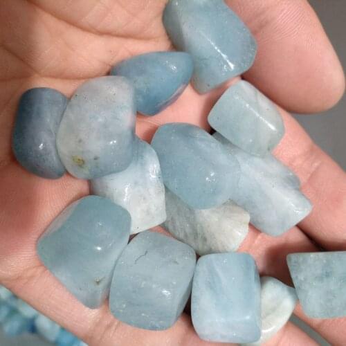Natural Aquamarine Crystal Gravel Tumbled stone For Decor REIKI HEALING