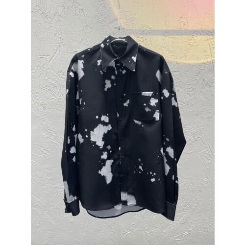 New ladies fashion 2021 long sleeve sexy casual graffiti loose shirt 0115