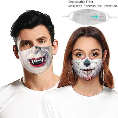 NEW Funny Vampire Clown Mouth Cosplay Womens Men Unisex Masks Face Dustproof Cycling Street Breathable Adult Halloween Mask