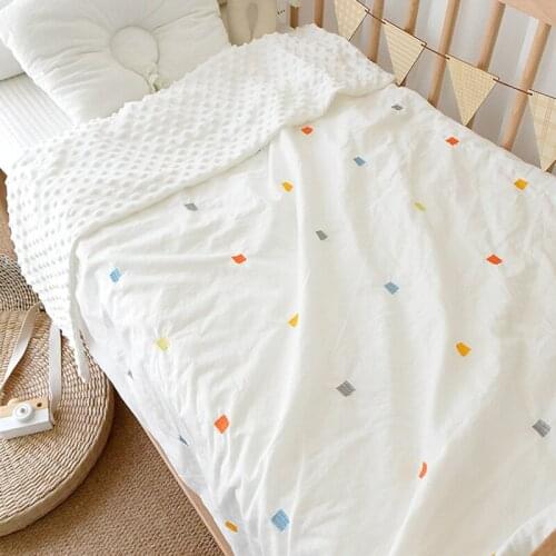 Blanket 100%Cotton Embroidery Children Soft Spring Autumn Thin Super Soft Comfortable Keep Warm Fashion Cute Lightweiht Blanket