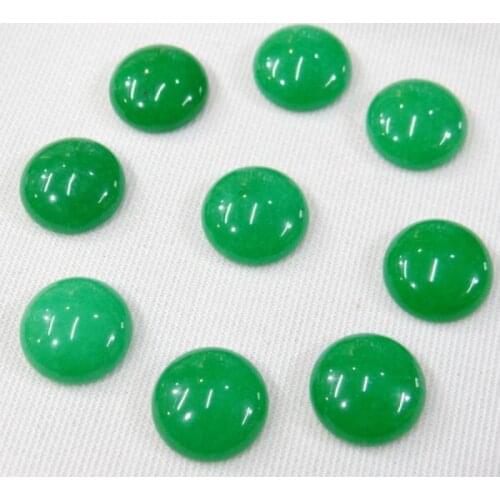 Wholesale 50pcs/lot 16mm natural stone round CAB CABOCHON No hole green jades beads for jewelry Accessories making