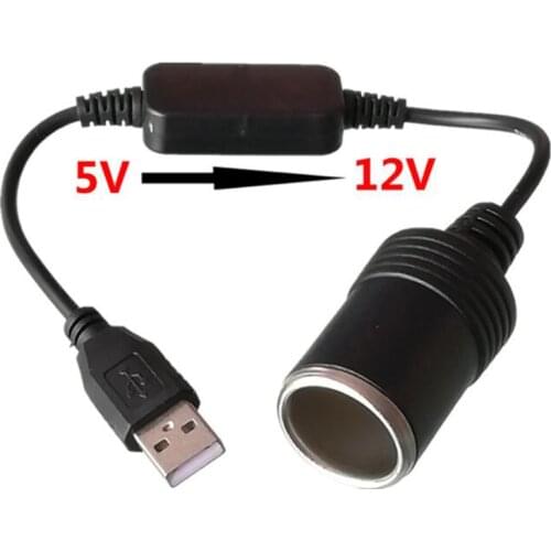 Car Cigarette Lighter Socket USB 5V To 12V Converter Adapter Wired Controller Plug Connector Adapter Auto Interior Accessories