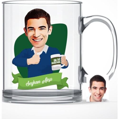 Personalized Best Teacher Caricature Of Glass Mug cup-1