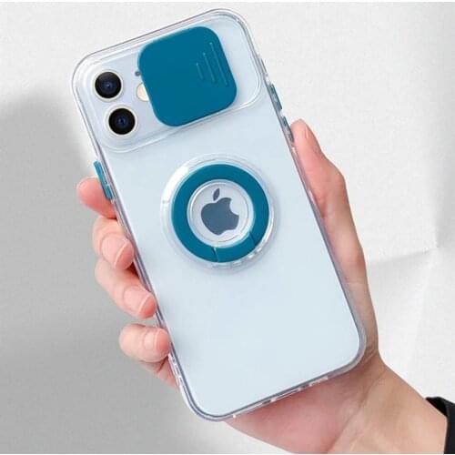 Transparent Armor Ring Holder Stand Bracket Protection Case For iPhone 12 Pro Max Mini 11 X XS XR 7 8 Plus SE 2020 Soft Cover