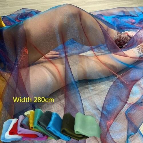 280cm x 50cm Mariage Tulle Piece Sheer Crystal wedding decoration Organza Fabric Birthday Event home Party