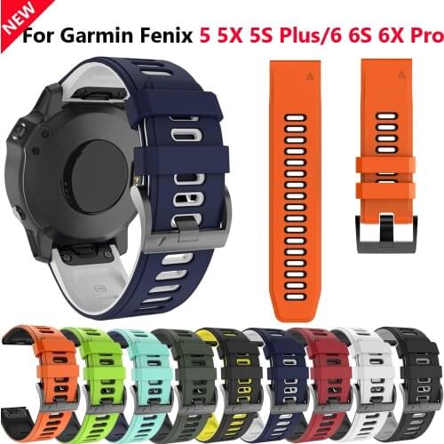 26 22 20MM Watchband Strap for Garmin Fenix 5X 6X 6 6S Pro 5 5S Plus 3 3HR Watch Quick Release Silicone Easyfit Wrist Band Strap