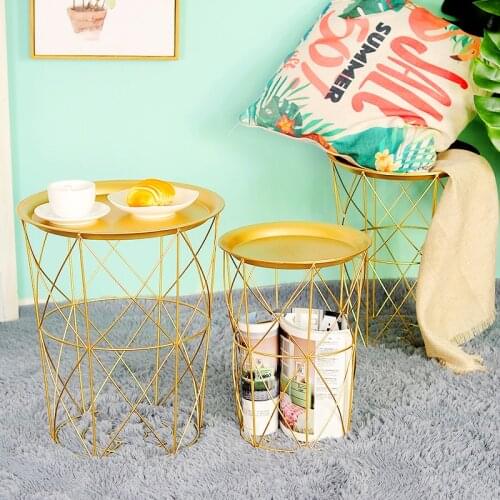 Nordic Simple Golden Coffee Table Books Minimalist Living Room Large Space Storage Furniture Tray Table