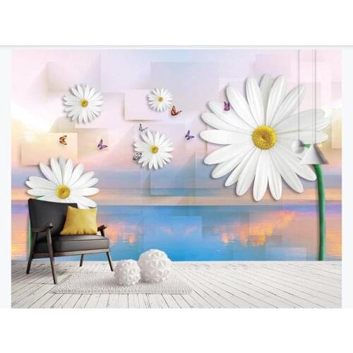 Modern Minimalist 3D Stereo flower butterfly Wallpaper Living room TV background Home Decor Wall mural Papel De Parede