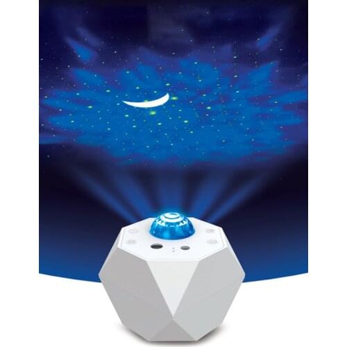 LED Star Projector Starry Sky Projector Rotating Water Waving Night Light USB Rechargeable Atmospher Bedroom Beside Lamp