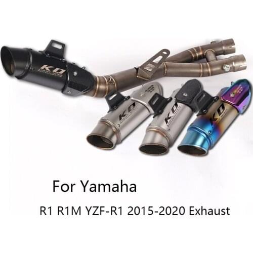 For Yamaha R1 R1M YZF-R1 YZF-R1M 2015-2020 Motorcycle Exhaust Pipe Middle Link Pipe Slip On 61mm Muffler Escape Delete Catalyst