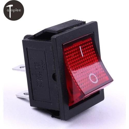 1pcs Duplex Double Pole Single Throw 4 Feet 2 Gears Rocker On/off Switch with Light 16A 250V AC Red Color