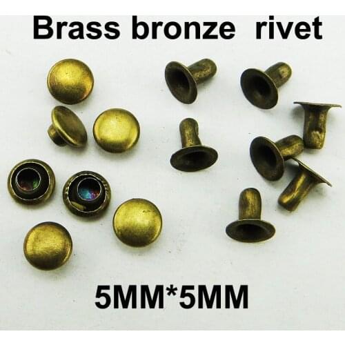 200pcs 5MM Copper Bronze Tone Rivet Fit Garment Buttons Clothes Accessory Leather Bag Decorative Rivets MR-999