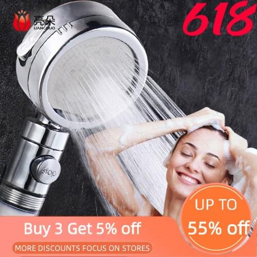 3 Mode Shower Head High Pressure Replaceable PP Cotton Filter Element Bath Shower Filter with Water Stop and Showering Switch