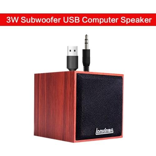 3W HiFi Home Speaker Low Power Computer Audio Subwoofer USB Speaker Mobile Phone Mini Speaker with Tone Knob TV Portable Speaker