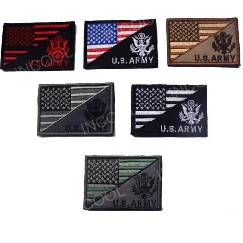 30 PCS American Flag w/Army Embroidery Patch USA Flags Military Patch Tactical Emblem Badge Embroidered Badges Wholesale