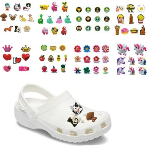 5-20PCS Cute Animals Flower PVC Croc Charms Christmas Shoes Charms Accessories Medical Decorations Heart Croc JIBZ Kids Gift