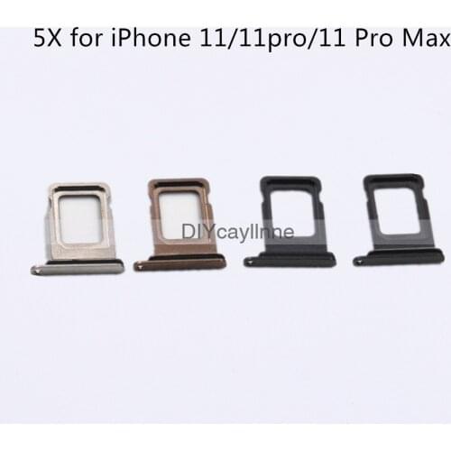 5pcs SIM Card Tray Holder for iPhone 11 Pro Max Single Dual Adapter Replacement Parts