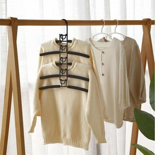 5 In 1 Clothes Racks Hangers Trouser Storage Anti Slip Space Saving Multilayer Non-trace Holder Wardrobe Laundry Drying Rack