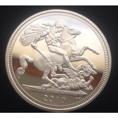 999 Silver Plated British Queen Sovereign Coin cheap custom embossed coins hot sales double sided commemorative coins