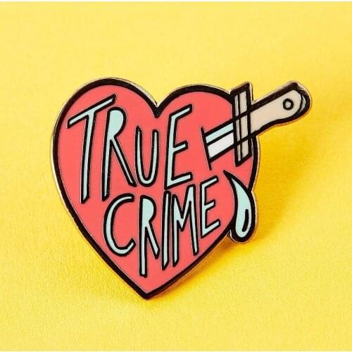 My Favorite Murder True Crime Heart Brooch Pins Enamel Metal Badges Lapel Pin Brooches Jackets Jeans Fashion Jewelry Accessories