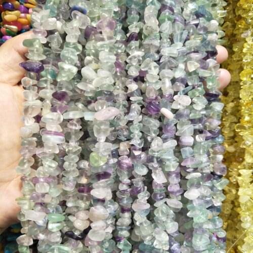 5mm-8mm Natural Colorful Fluorite Stone Beads Irregular Gravel Loose Beads Strand 85CM For Jewelry Making DIY Accessories Gifts