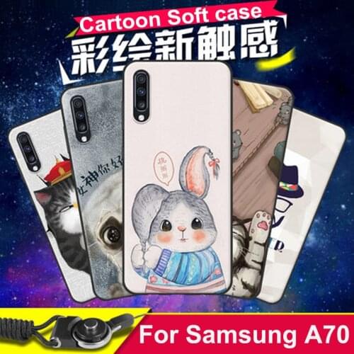 6.7" For Samsung galaxy A70 Case cartoon soft Silicone TPU phone Cases For Samsung A70 A705F A705 Protective Shell back cover