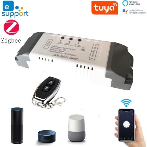 2CH DC5-32v relay-module gateway Door Garage Curtain motor light-switch bridge smart-hub remote-control zigbee alexa google home