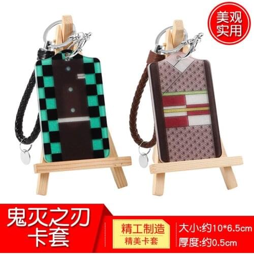 Demon Slayer Cosplay Kimetsu no Yaiba Kamado Nezuko Kamado Tanjirou Student Card Case Cards Holder Keychain Bag Pendant Gifts