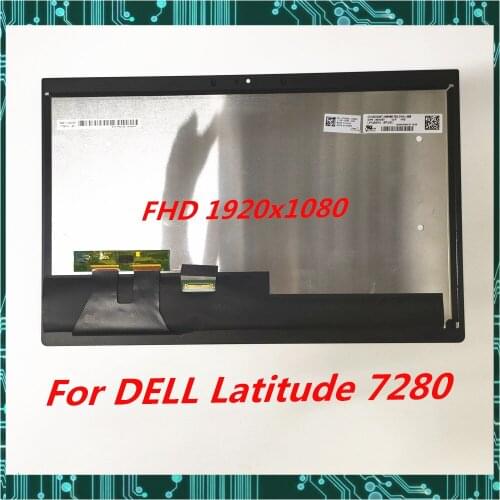 Original For DELL Latitude 7280 FHD Laptop LCD display touch screen assembly LP125WF4-SPQ1 SP Q1 P/N TTDKD DND8T Tested