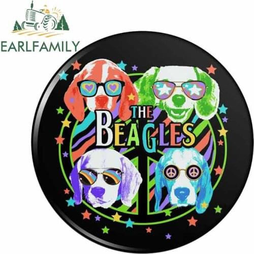 EARLFAMILY 13cm x 12.9cm For The Beagles Dog Motorcycle Car Stickers Car Styling Decal Vinyl Material Fashion MDecoration