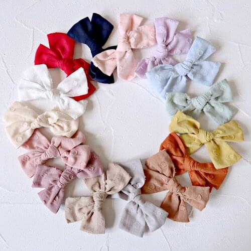 Wholesale Cotton Baby Hair Clips Lovely Hair Bows for Girls Hairgrips Hairpins Children Kid Barrettes Hair Accessories 15pcs/Lot