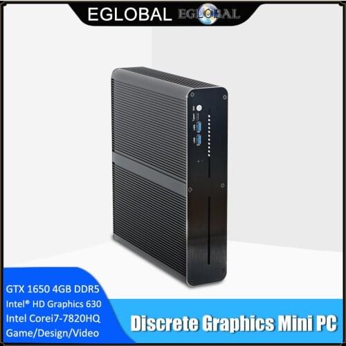 Intel Core i7 7820HQ with Gigabyte Nvidia GTX 1650 GDDR5 GPU Gaming Mini PC 2Lan NVME SSD Desktop Computer 3 Display Video card