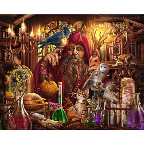 Full Square/Round Drill 5D DIY Diamond Painting "Magic Old Man" 3D Rhinestone Embroidery Cross Stitch 5D Home Decor Gift