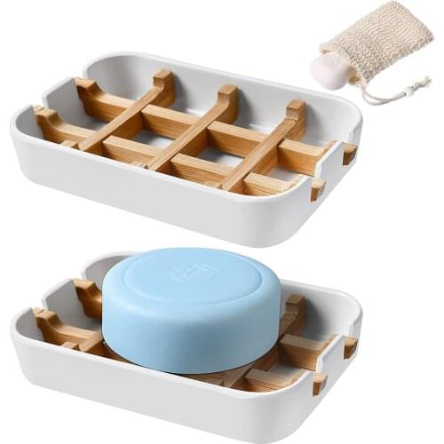 Bathroom Bamboo Fiber Soap Box Creative Detachable Drain Soap Box Kitchen and Bathroom Storage Box Drain Tool