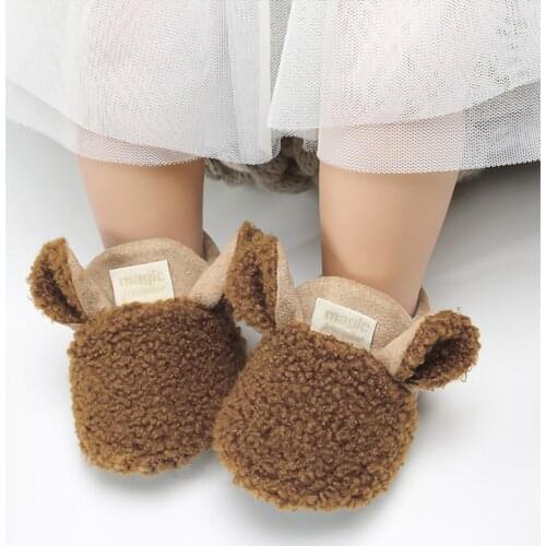 Baby Shoes Toddler Newborn Baby Crawling Shoes Boy Girl Lamb Slippers Trainers Fur Winter Animal Ears Winter Indoor Footwear